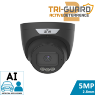 Black Tri-Guard 2.0 Turret Camera (5MP, Auto-Focus, AI, Mic) | UNV